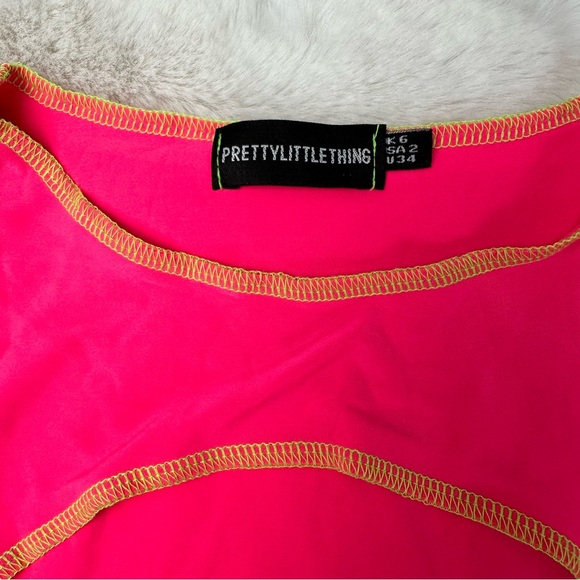 Pretty Little Thing Shape Pink Cut Out Crop Top - Picture 9 of 12
